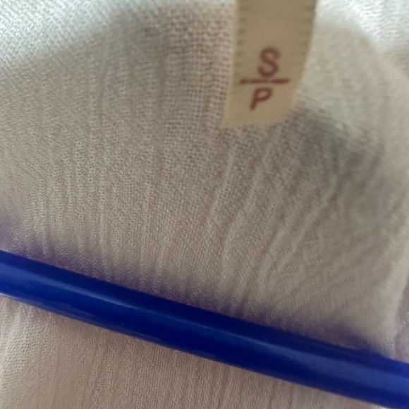 Free People Womens Blouse SP  Ivory  Crochet Lace Button-Down Relaxed Fit - Picture 5 of 7